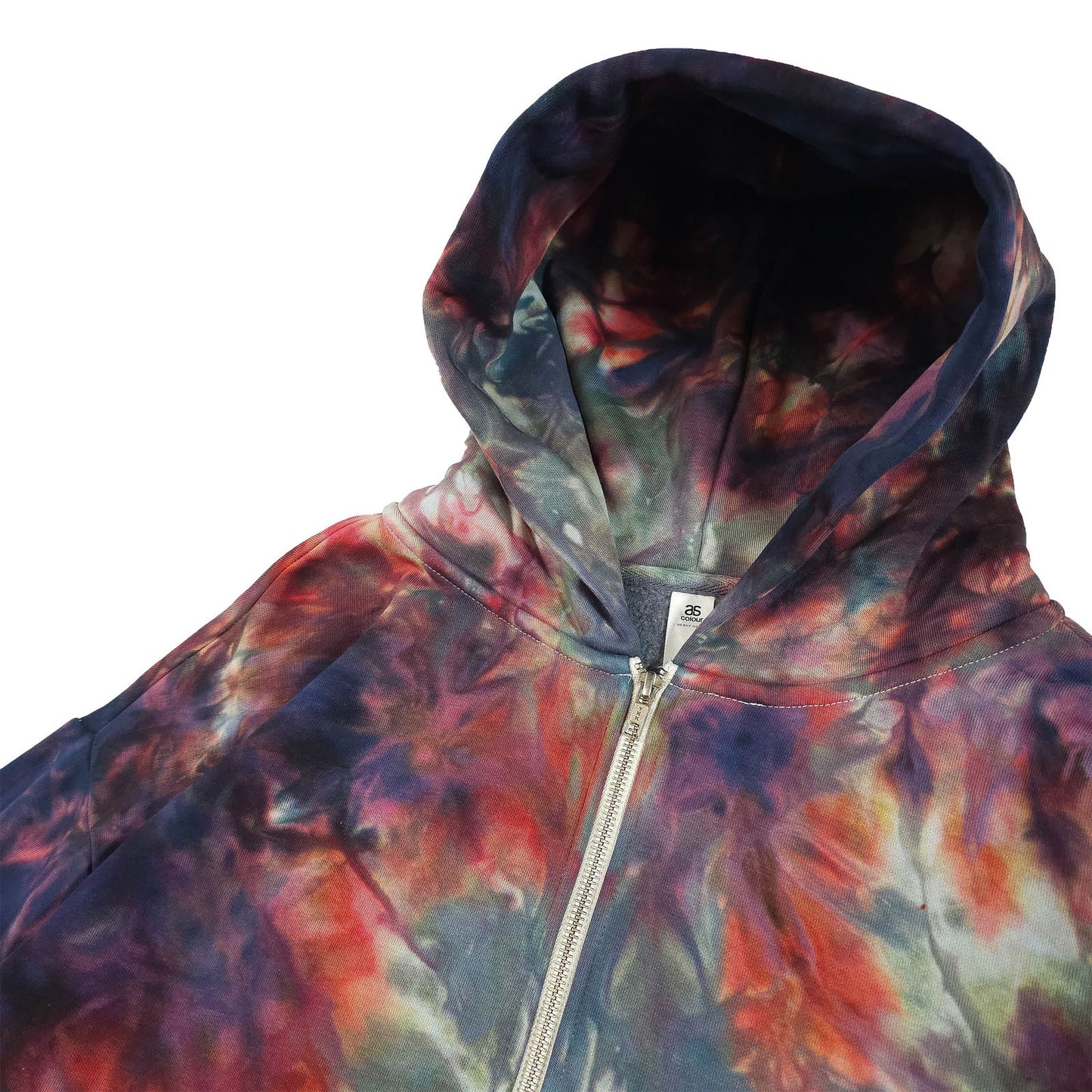 Oxblood Red Tie Dye Zip Up Hoodie