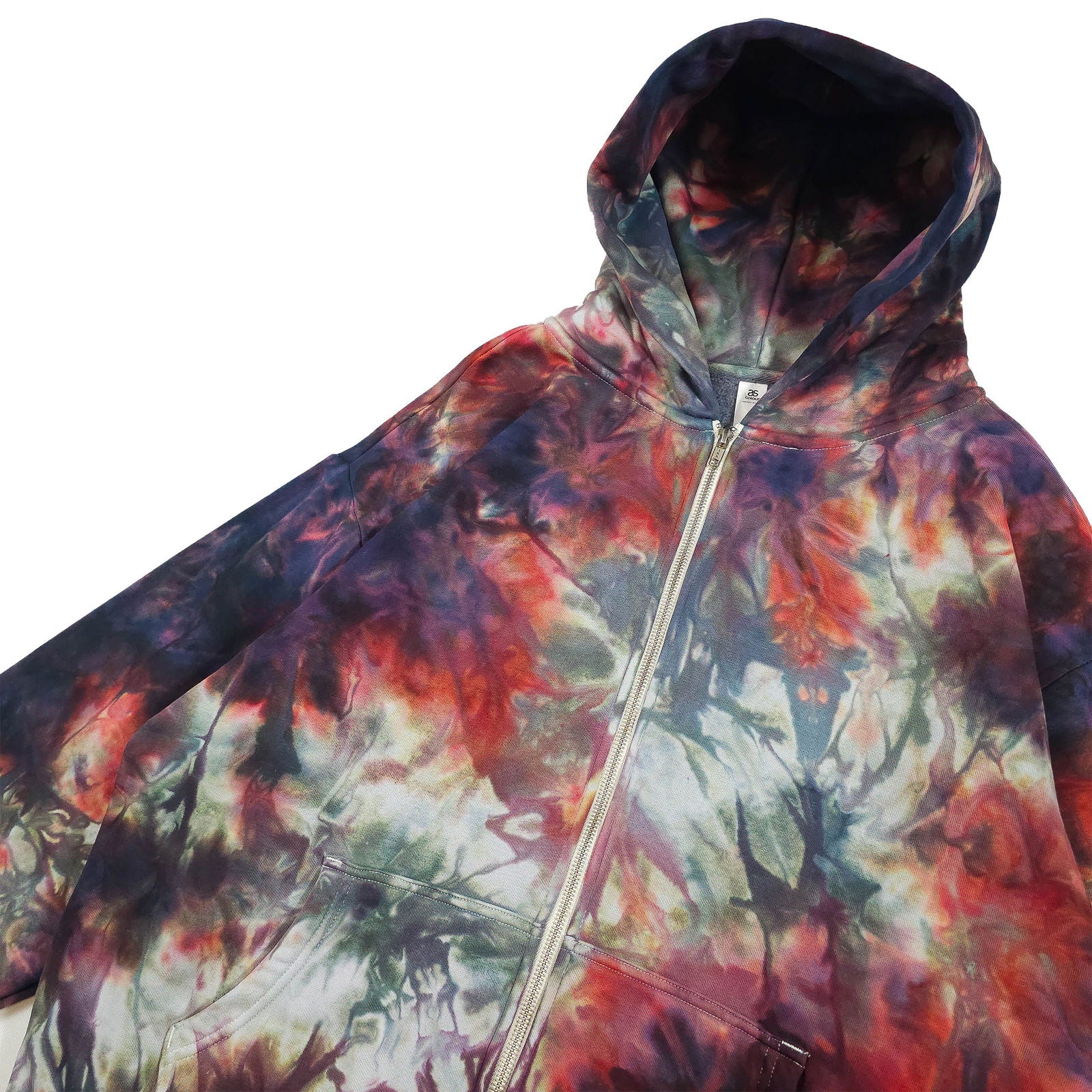 Oxblood Red Zip Up Tie Dye Hoodie | Ultra Heavyweight Hoodie