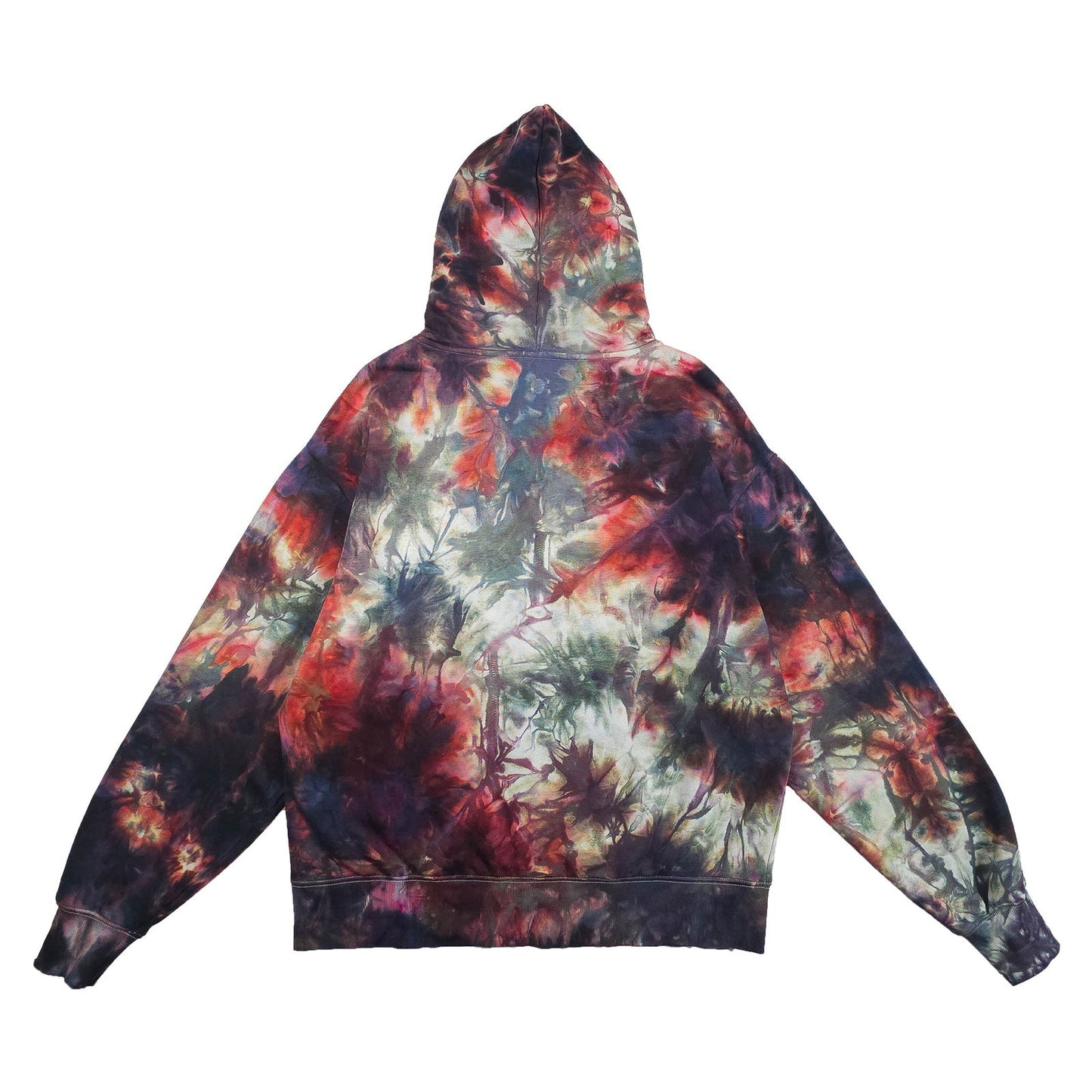 Oxblood Red Tie Dye Zip Up Hoodie