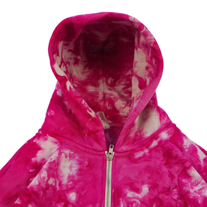 Pink Crunch Zip Up Tie Dye Hoodie