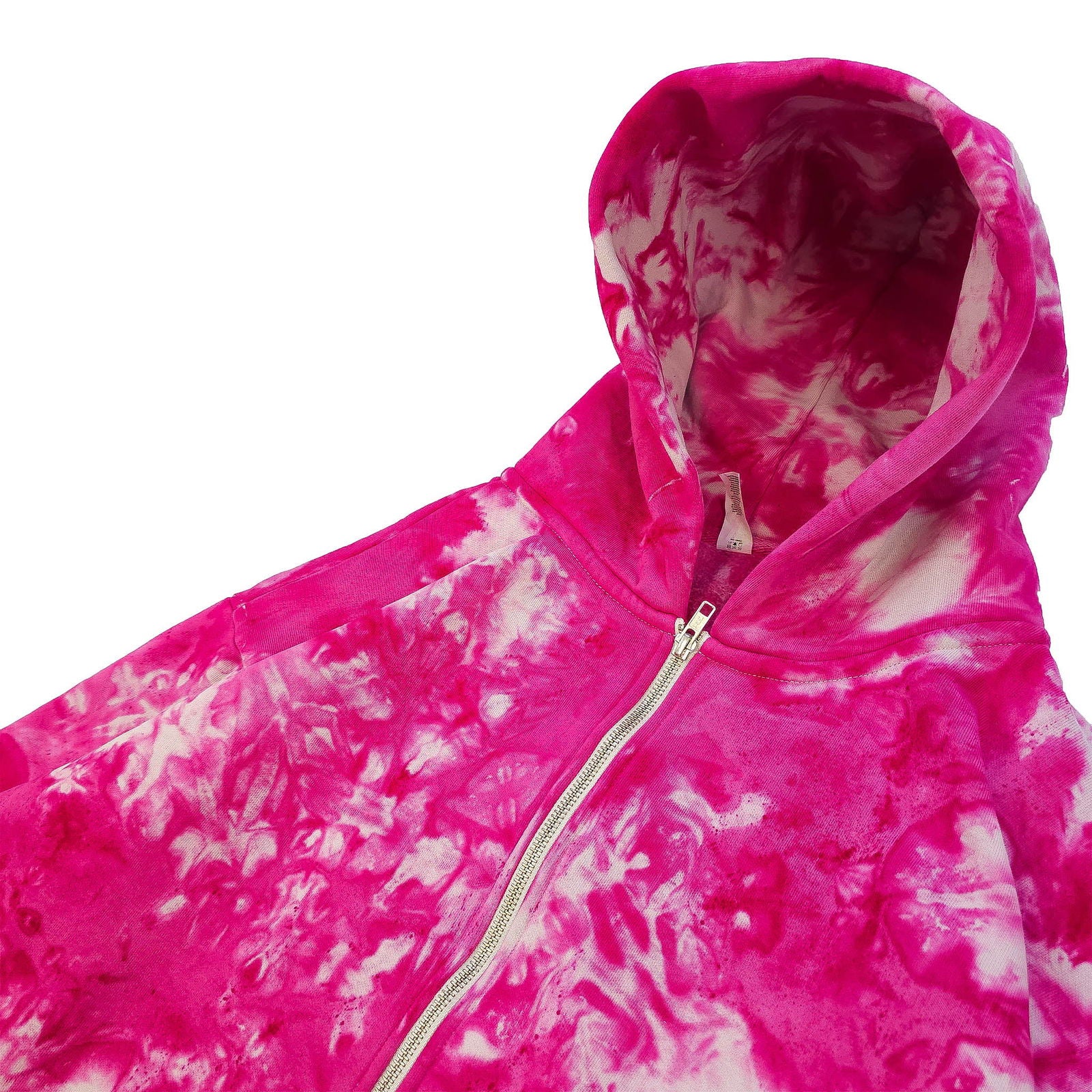 Pink Crunch Zip Up Tie Dye Hoodie