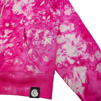 Pink Crunch Zip Up Tie Dye Hoodie