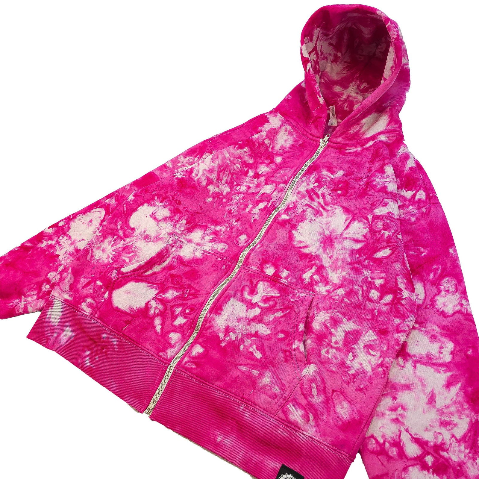 Pink Crunch Zip Up Tie Dye Hoodie - tie dye joggers -  tie dye sweatpants - tie dye trousers - Stinging Bullfish