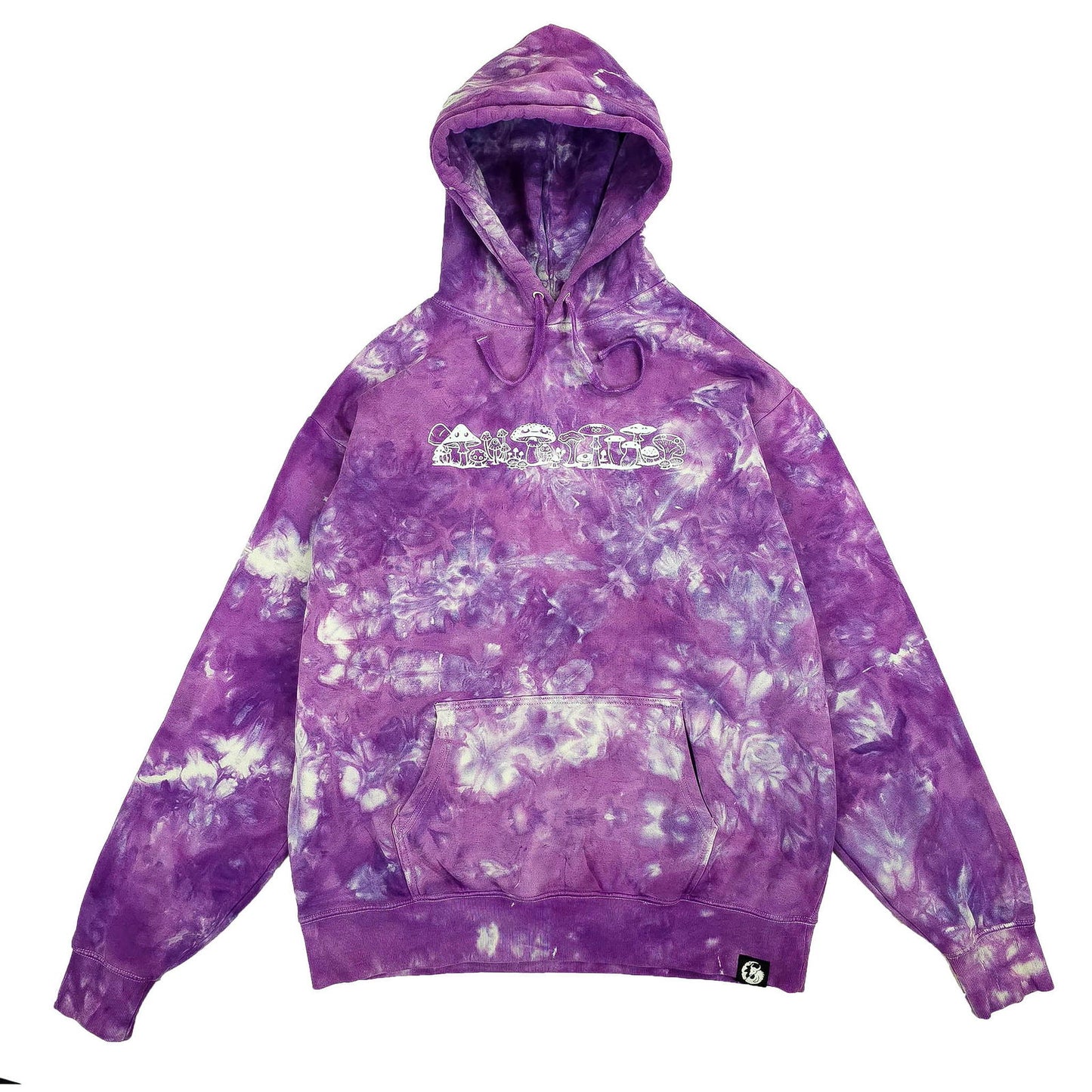 Purple Crunch Tie Dye with Mushroom Print