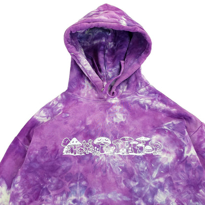 Purple Crunch Tie Dye with Mushroom Print