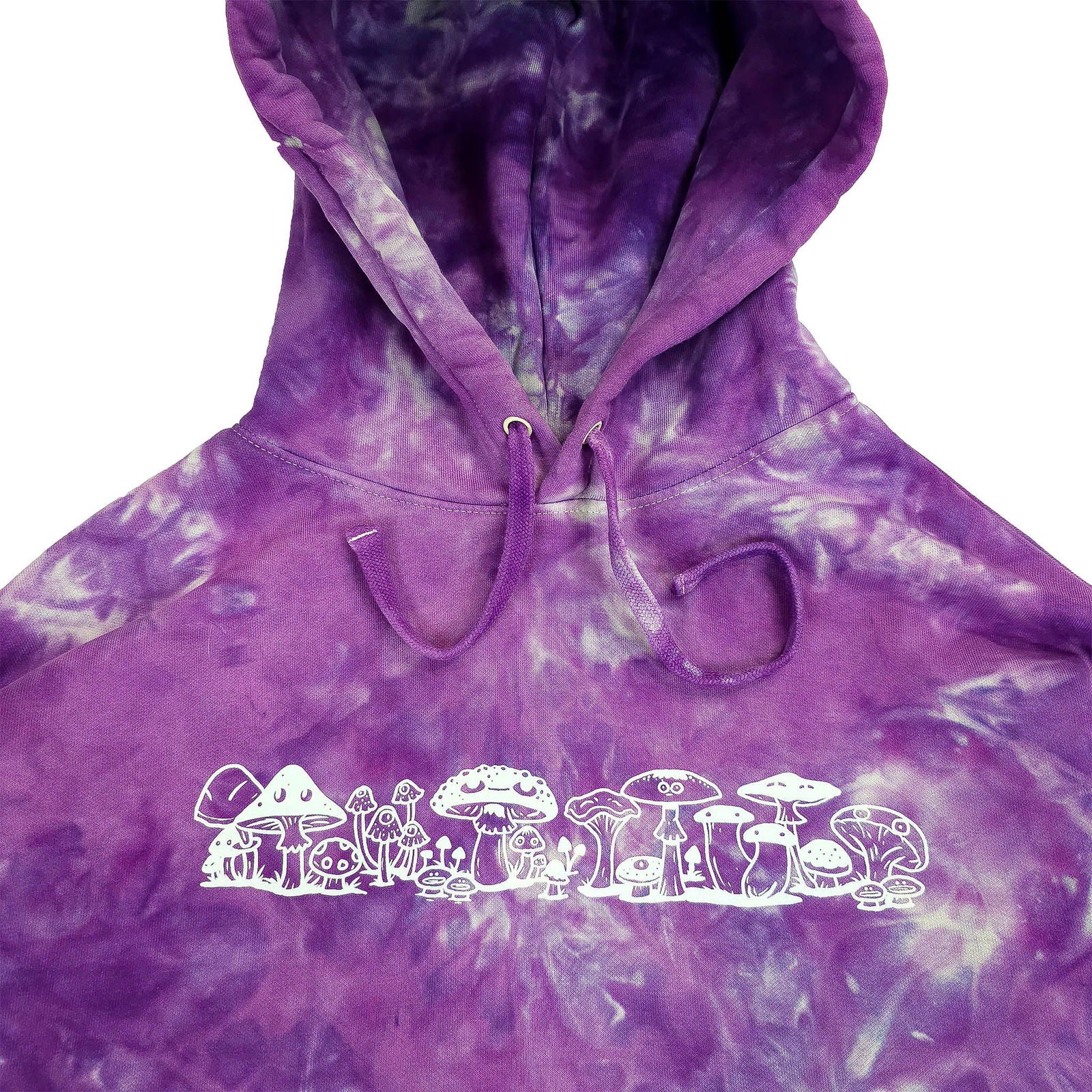 Purple Crunch Tie Dye with Mushroom Print