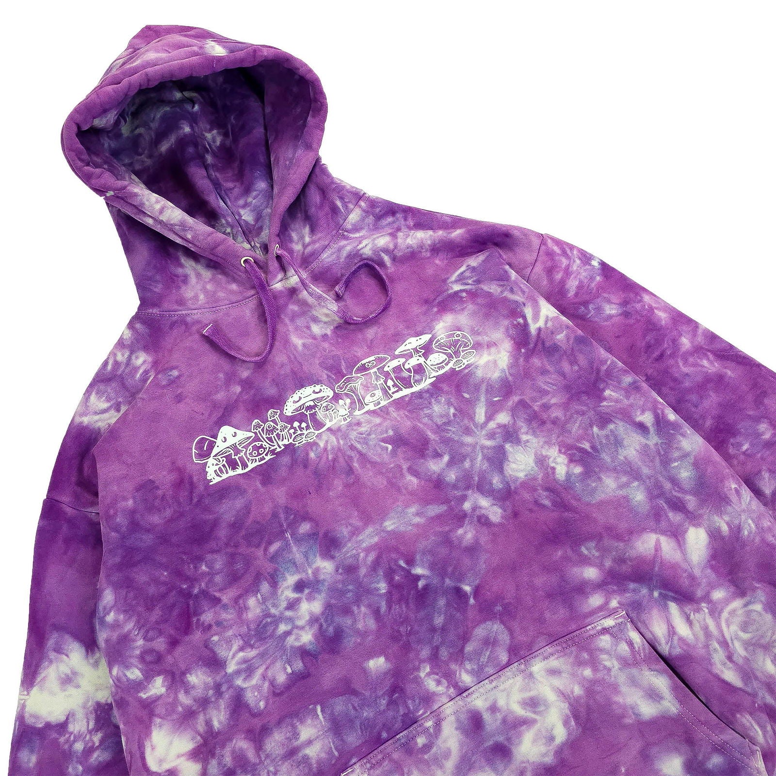 Purple Crunch Tie Dye with Mushroom Print