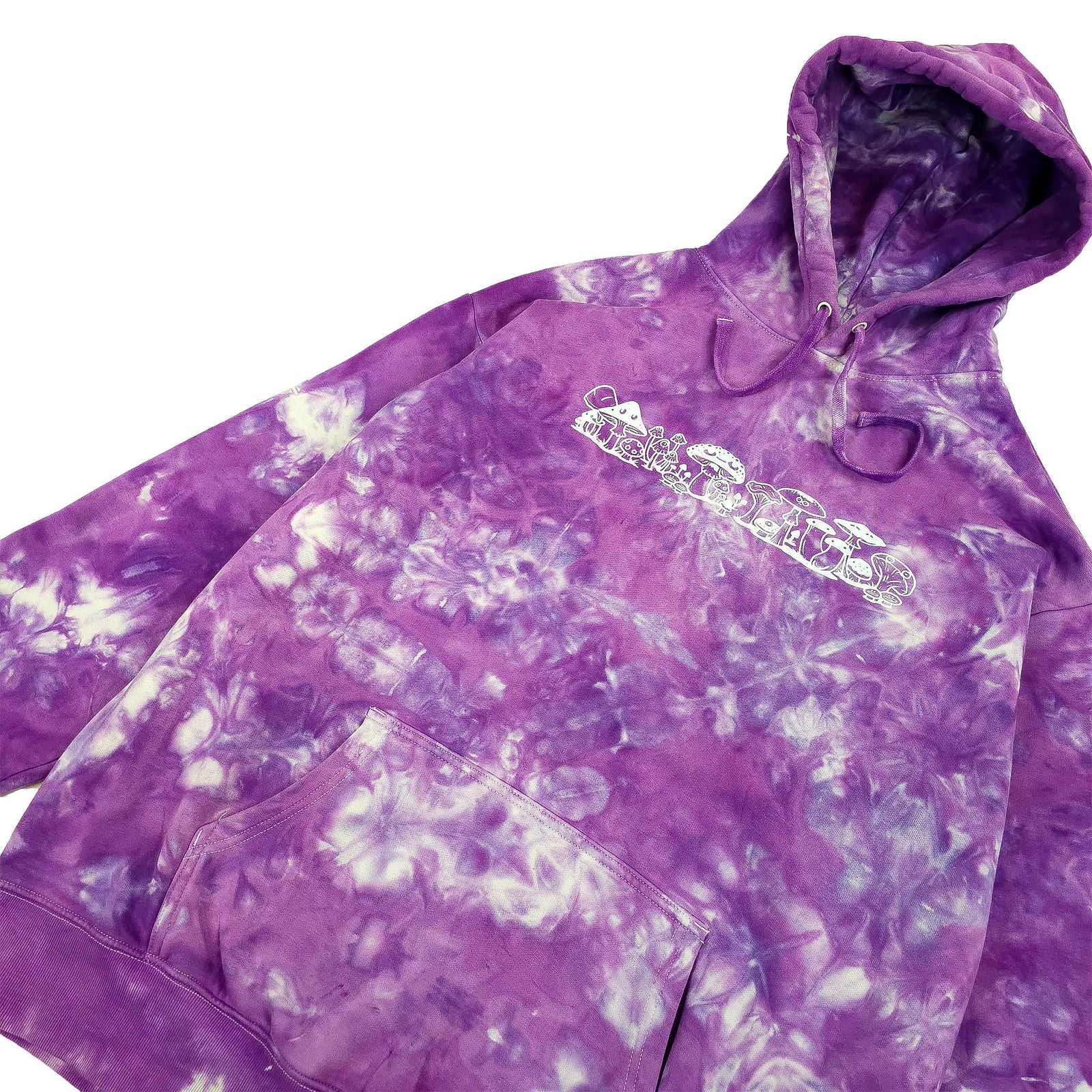 Purple Crunch Tie Dye with Mushroom Print