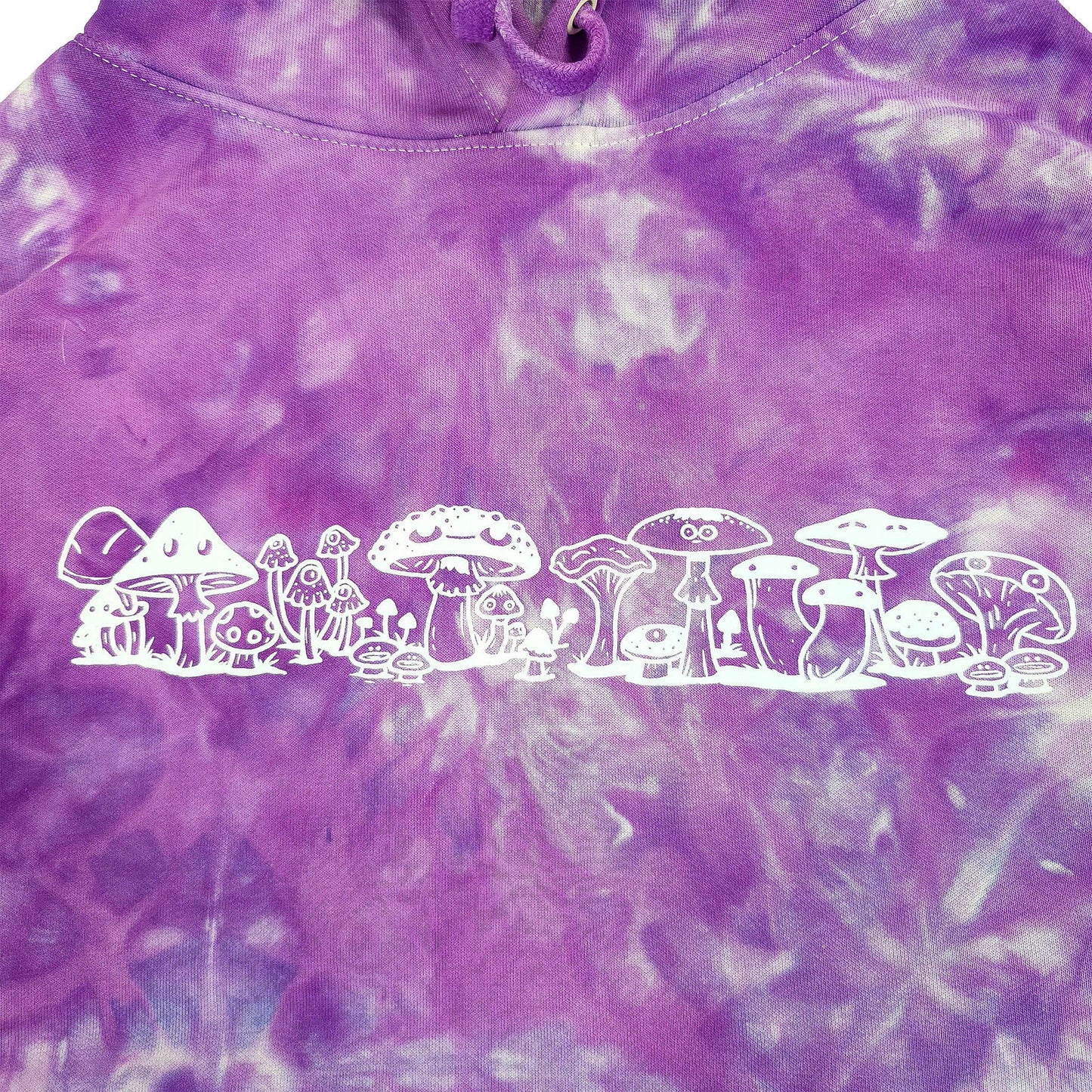 Purple Crunch Tie Dye with Mushroom Print