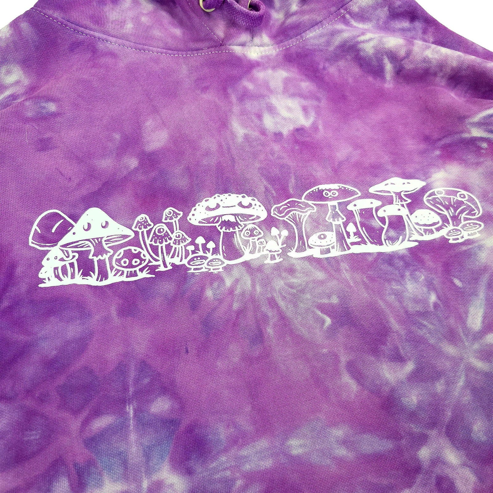 Purple Crunch Tie Dye with Mushroom Print