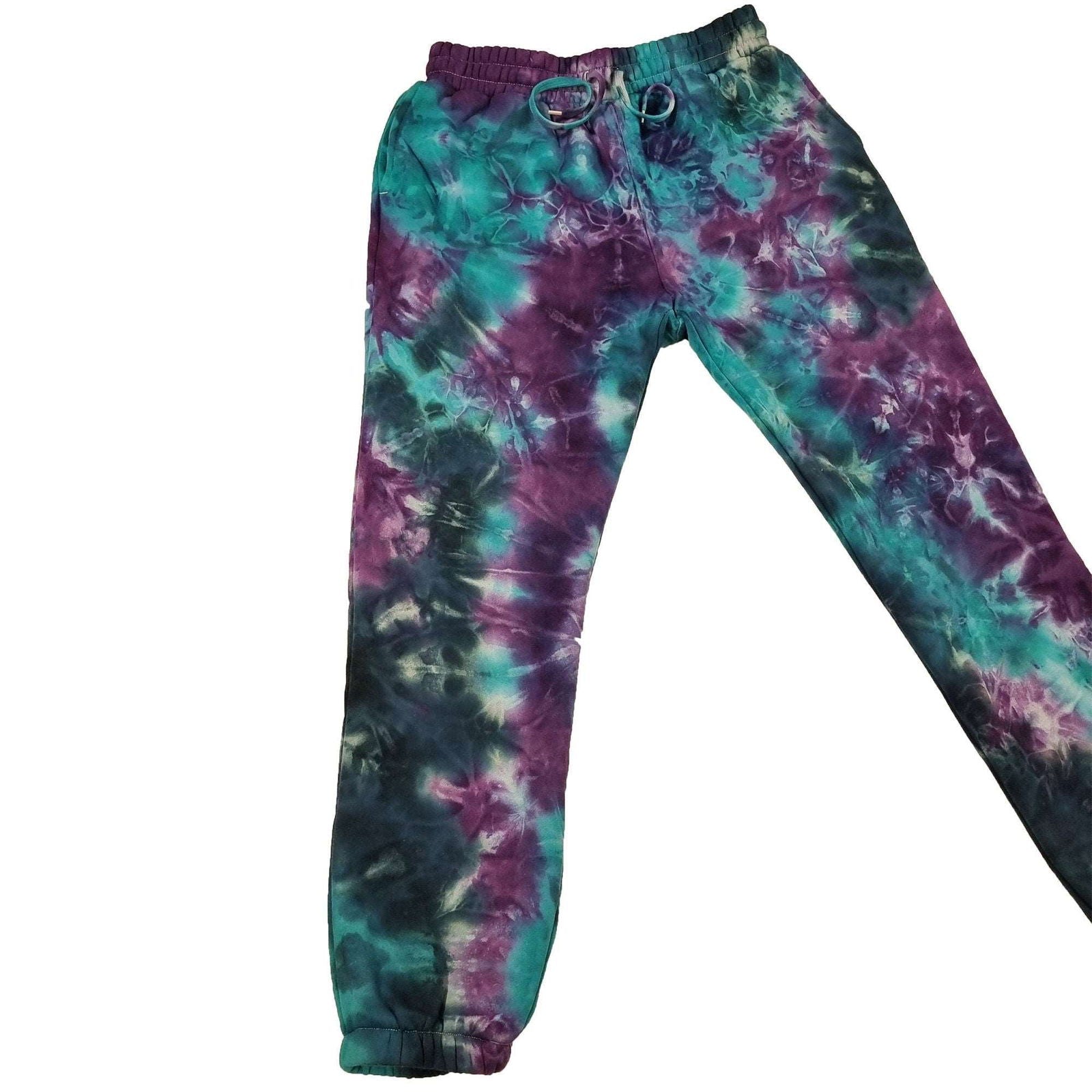 Purple/ Teal Camo Tie Dye Jogging Bottoms