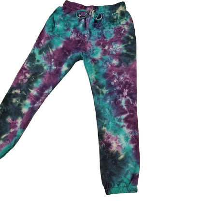 Purple/ Teal Camo Tie Dye Jogging Bottoms