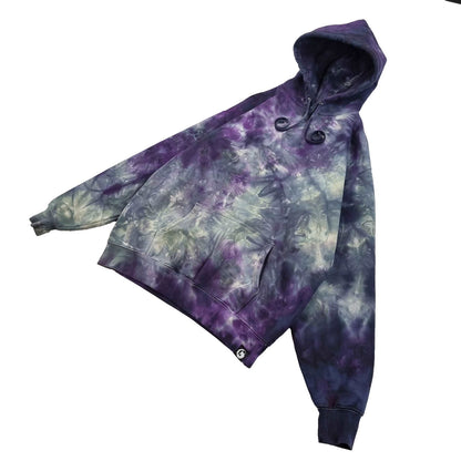Purple and Grey Ombré Smoke Tie Dye Hoodie