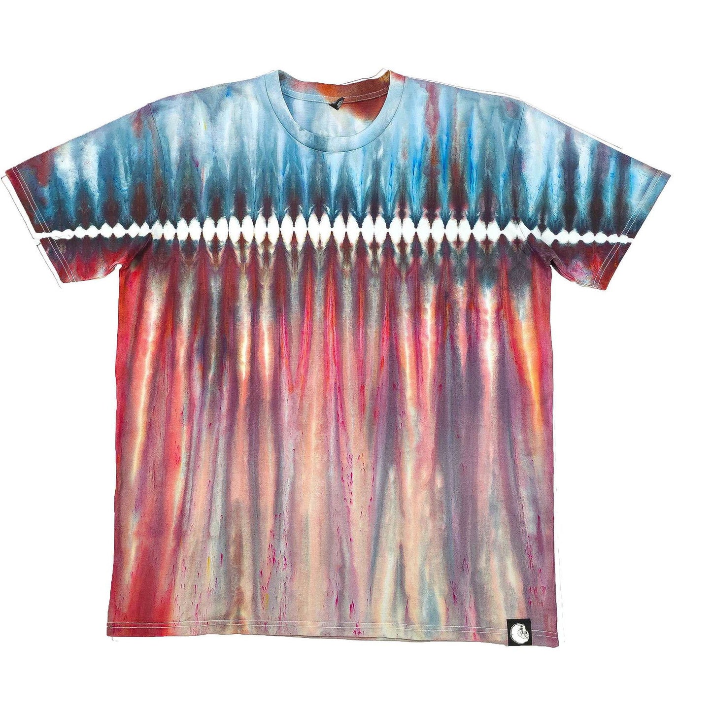 Red and Blue Zip Drip Tie Dye T-Shirt