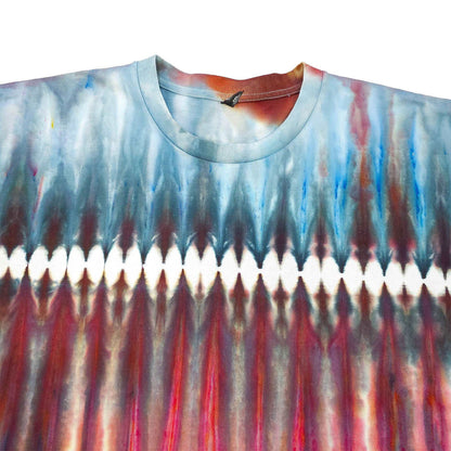 Red and Blue Zip Drip Tie Dye T-Shirt