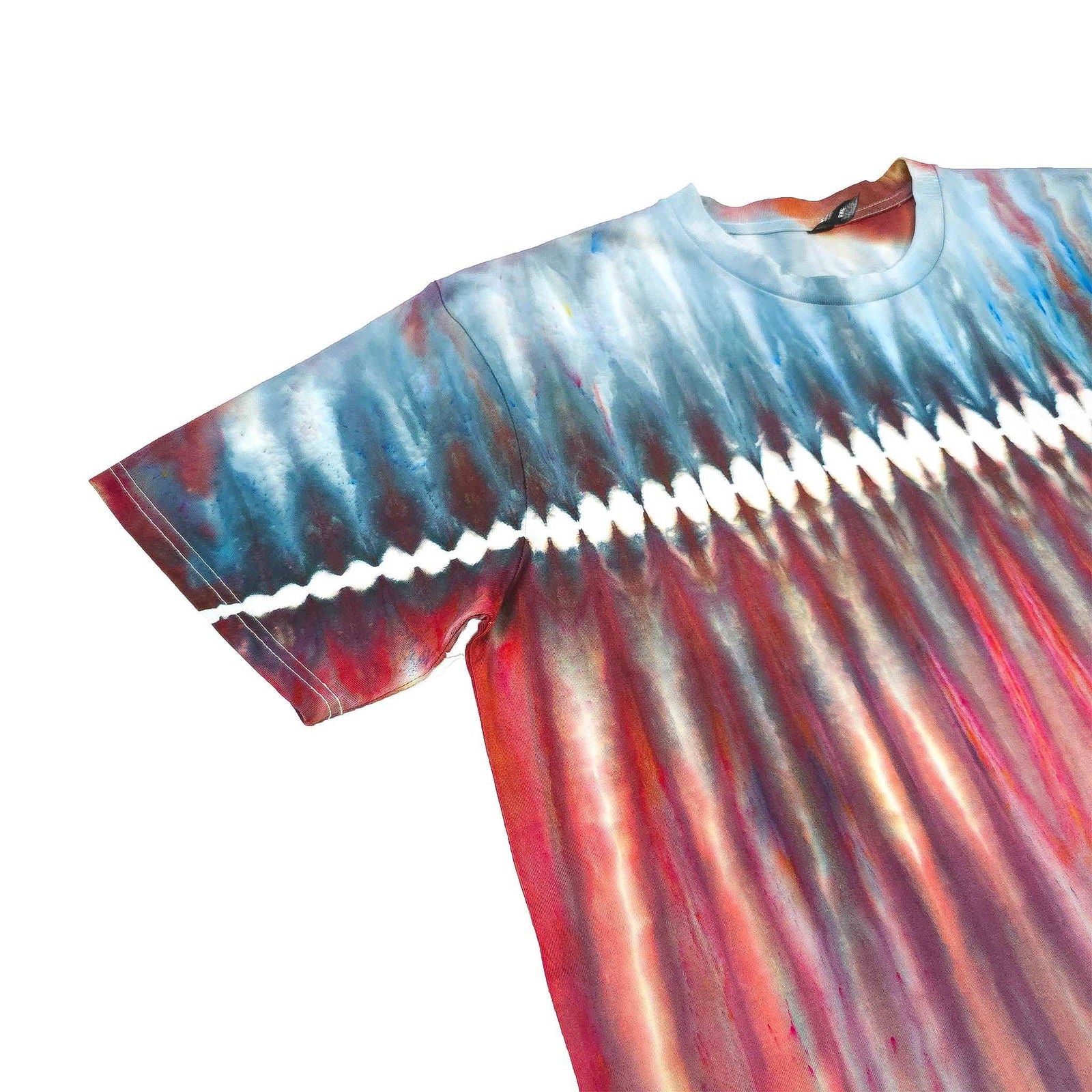 Red and Blue Zip Drip Tie Dye T-Shirt