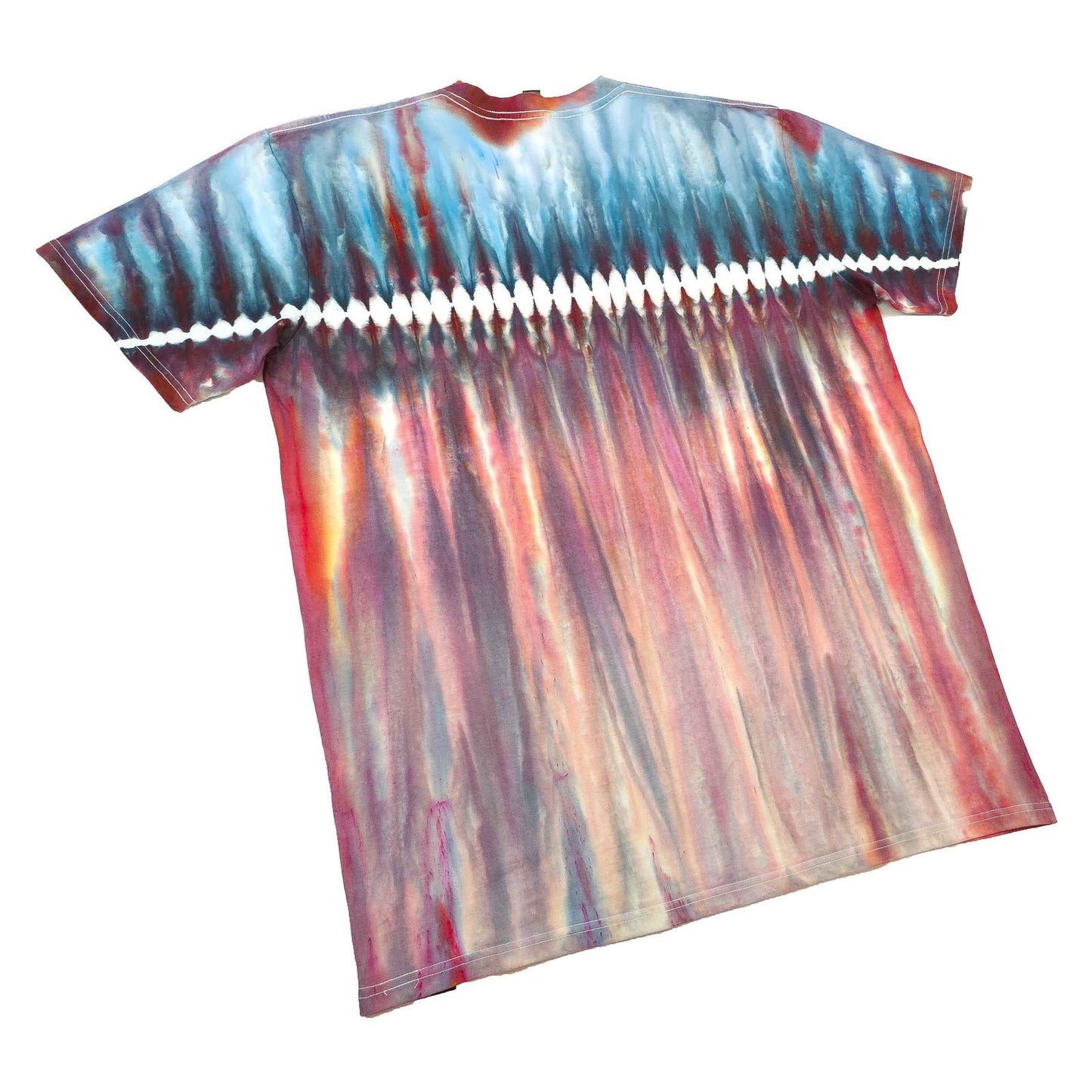 Red and Blue Zip Drip Tie Dye T-Shirt