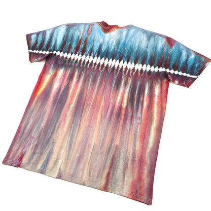 Red and Blue Zip Drip Tie Dye T-Shirt