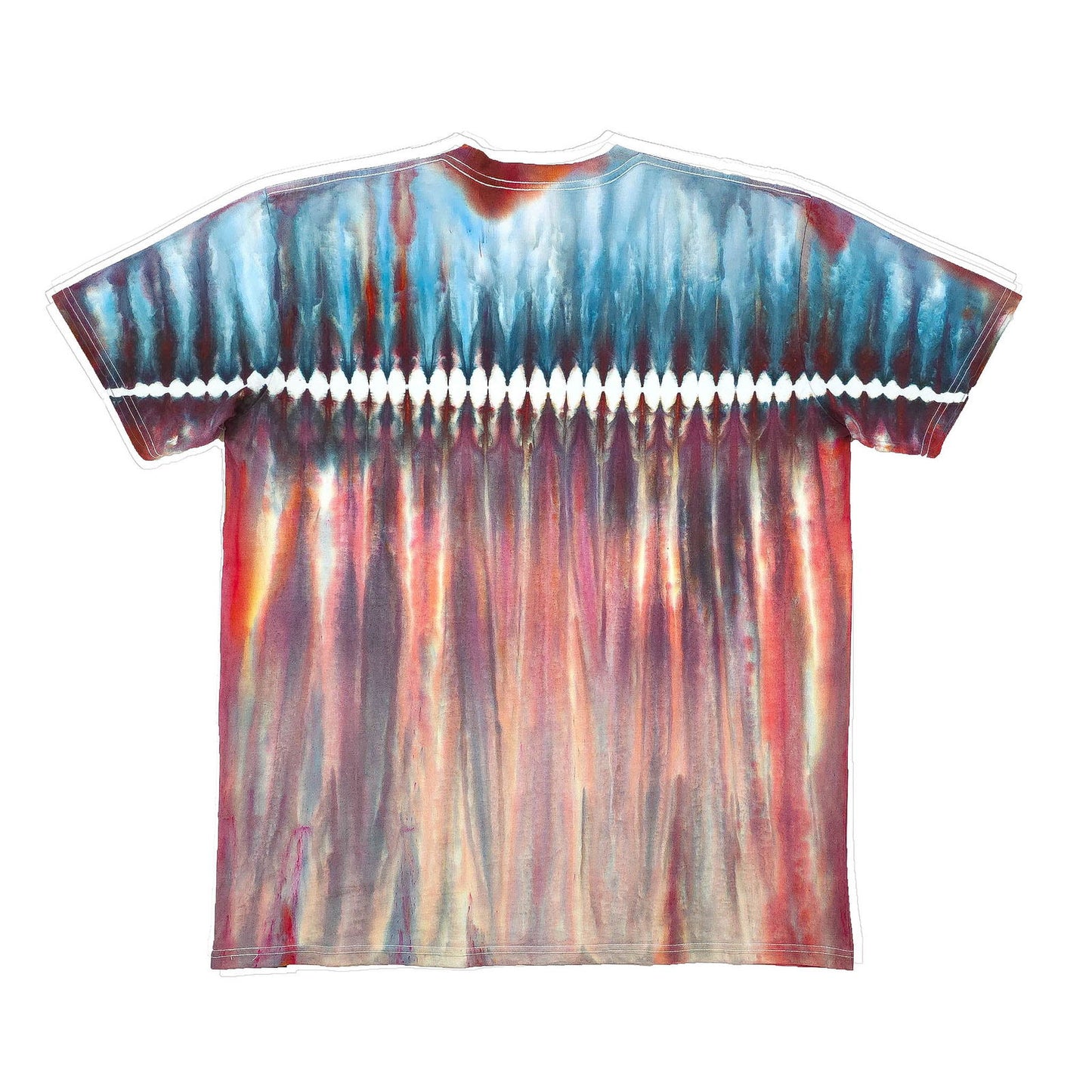 Red and Blue Zip Drip Tie Dye T-Shirt