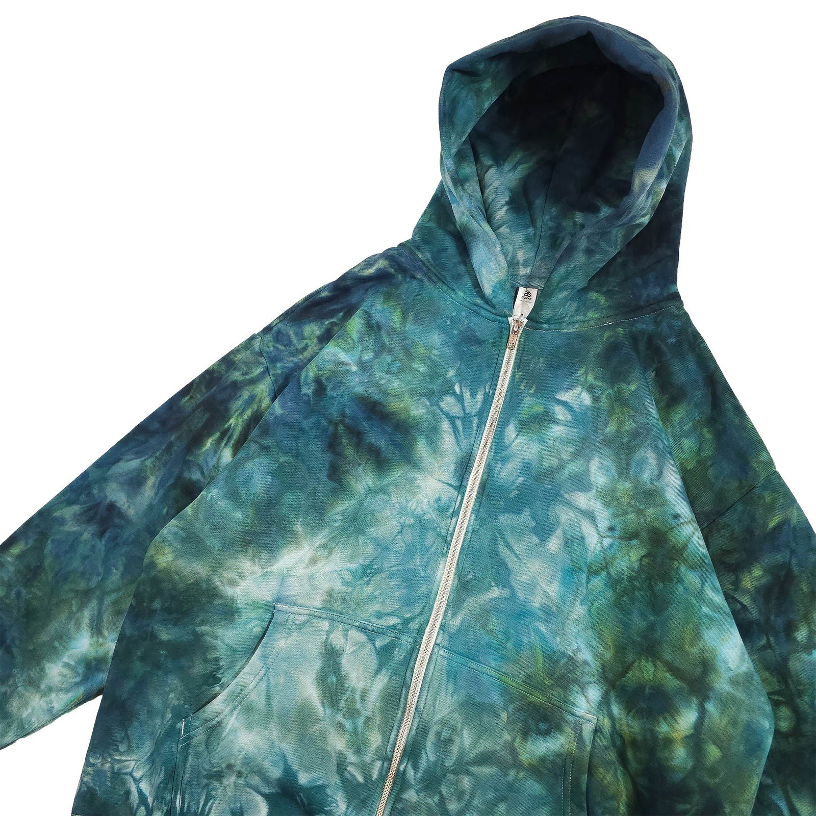 Wasabi Green Tie Dye Zip Up Hoodie