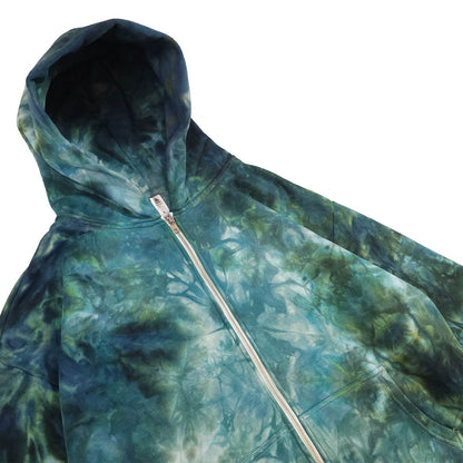 Wasabi Green Tie Dye Zip Up Hoodie