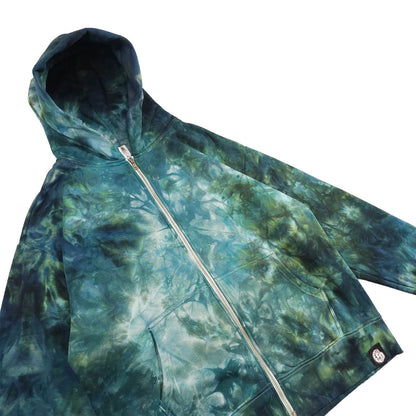 Wasabi Green Tie Dye Zip Up Hoodie